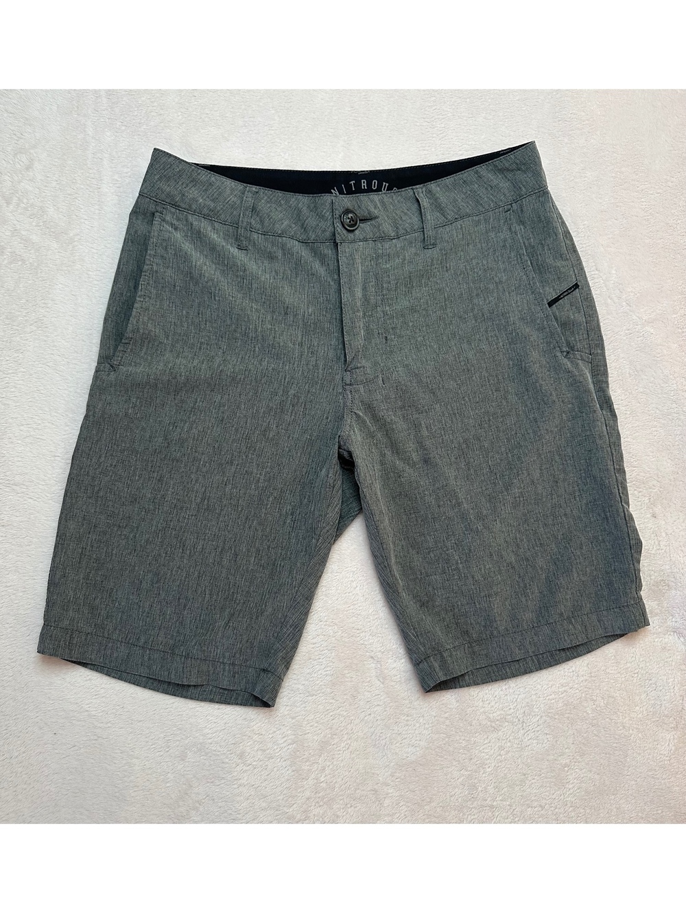 Nitrous Black Men’s Stretch Hybrid Shorts | Heather Gray | Size 28